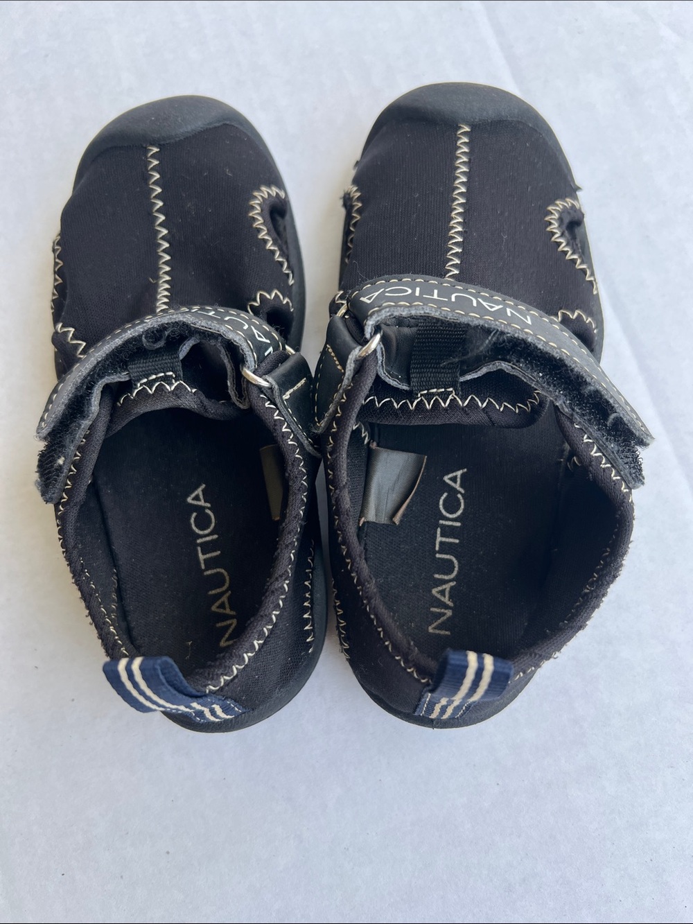 Nautica Kids Black and Navy Water Shoes with Velcro Strap